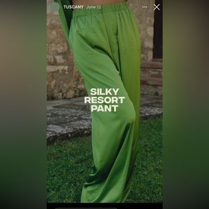 NWT Daily Drills Olive Silk Pants